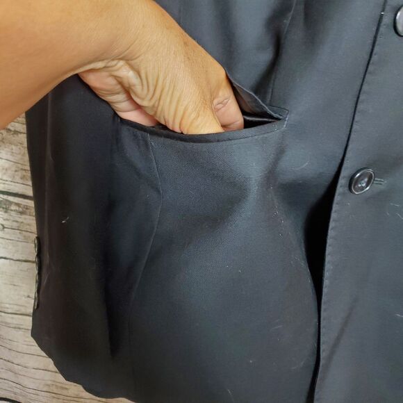 Calvin Klein Black Blazer Size 36R 100% Wool Fair Conditions - Picture 5 of 9